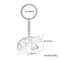 Porte-clés ours géométrique en acier inoxydable avec anneau 24mm et pendentif 41mm - Style Ours Géométrique (Style 13)