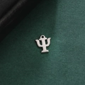 Polished silver stainless steel Greek letter Psi charm with top loop for DIY jewelry - Steel Color Style 1