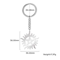 Détails des dimensions et du poids du porte-clés étoile en acier inoxydable argenté - Style Pentagramme Anti-Possession (Style 16)