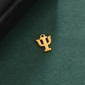 Macro shot of 18K gold-plated stainless steel Greek Psi pendant for jewelry making - Style 1 Gold