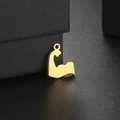 Polished 18K gold plated stainless steel muscular arm pendant for DIY jewelry design - Gold Muscle Arm (Style 1)