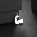 Mirror polished stainless steel muscular arm bicep pendant for fitness jewelry - Silver Muscle Arm (Style 1)