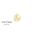 Λεπτομερής όψη μενταγιόν πεταλούδα 18K χρυσό με λουλούδι σχέδιο 15,4x17,9mm - Στυλ 6 / Χρυσό