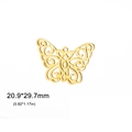 Λεπτομερής προβολή μεγέθους 20,9x29,7mm αυτού του 18K χρυσού διάτρητου μενταγιόν πεταλούδα - Στυλ 8 / Χρυσό