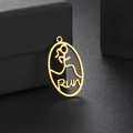 Oval stainless steel gold hollow RUN pendant with stick figure athlete for DIY jewelry - Gold Oval RUN Running (Style 9)
