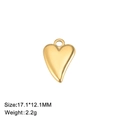 Pendentif cœur doré poli 17,1x12,1 mm en acier inoxydable pour bijoux DIY - Cœur Épais Poli (Style 3) - Or
