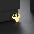 Polished 18K gold stainless steel bodybuilding muscle man pendant for necklaces - Gold Bodybuilder Silhouette (Style 7)