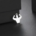 Polished stainless steel bodybuilder muscle pendant on a premium black jewelry display box - Silver Bodybuilder Silhouette (Style 7)