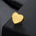 Macro detail of golden heart pendant featuring engraved Hope text and floral patterns - Hope Style (SS2024052227-34) / Hope-Gold