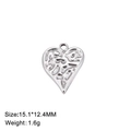 Pendentif cœur en acier titane avec texture de lave argentée mesurant 15,1 par 12,4 mm - Cœur Gaufré Lave (Style 10) - Couleur Acier