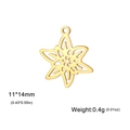 Hollow gold flower pendant for DIY jewelry, 11x14mm minimalist floral necklace charm - Daffodil Gold