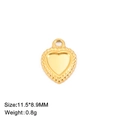 Pendentif cœur en acier titane doré avec bordure perlée gaufrée et anneau de suspension - Petit Cœur Perlé (Style 11) - Or