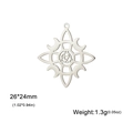 Colgante nudo de bruja en acero plateado, amuleto geométrico de 26x24mm para joyería DIY - Plata Nudo de Bruja Luna 1