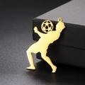 Anhänger aus goldenem Titanstahl mit Fußballspieler-Silhouette auf eleganter Box - Kopfball-Kontrollstil (Stil 1) / Gold