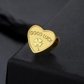 Perle en forme de cœur doré avec gravure Good Luck pour création de bijoux - Good Luck-Or