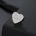 Pendentif cœur en acier inoxydable avec gravure Mom pour bracelets bijoux DIY - Mom-Couleur Acier