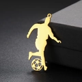 18K gold plated stainless steel football player silhouette pendant for DIY jewelry - Gold