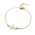 Minimalistische Fußkette mit 18K Gold-Flugzeuganhänger und verstellbarer Edelstahlkette - Stil 1-Einzelne Kette (Armband) / Gold