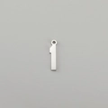 Close-up of polished stainless steel number one pendant with smooth metallic finish - Number 1