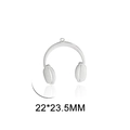 Silver headphone-shaped metal pendant charm with 22x23.5mm size for DIY jewelry making - Headphone