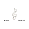 Silver treble clef pendant charm with 11x27mm size and 1.5g weight detail - Treble Clef Style