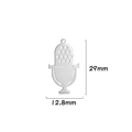 Detailed macro view of retro silver microphone pendant with 29mm x 12.8mm dimensions - Vintage Microphone Style