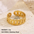 Verstellbarer 18K vergoldeter Edelstahl Panzerkettenring für Damen in Gold - Gold-Kettenstil / Einstellbar Offen