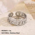 Verstellbarer Kettengliedring aus silbernem Edelstahl mit 1,7cm Durchmesser - Stahl-Kettenstil / Einstellbar Offen