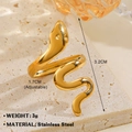 Verstellbarer Schlangenring aus 18K vergoldetem Edelstahl mit 3,2 cm Höhe und Wickeldesign - Gold