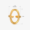 Adjustable golden stainless steel ring with an irregular oval frame and vintage design - Irregular Oval Design (070) / Gold