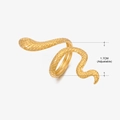 Vintage golden snake ring with textured scales and an adjustable 1.7cm diameter band - Snake Scale Texture (208) / Gold