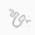 Adjustable snake-shaped stainless steel ring with detailed scales and 1.7cm inner diameter - Three-layer Snake Design (136) / Steel