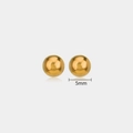 Minimalist 5mm polished golden stainless steel ball stud earrings for women - 5mm / Gold