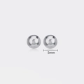5mm polished silver stainless steel ball stud earrings in a minimalist round design - 5mm / Steel