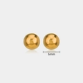 Minimalist 6mm golden stainless steel ball stud earrings with polished mirror finish - 6mm / Gold