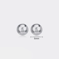 Pair of minimalist 6mm silver stainless steel ball stud earrings in a glossy finish - 6mm / Steel
