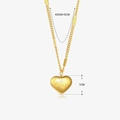 Collana con ciondolo a cuore dorato e incisione Love su sottile catena in acciaio inox - Ciondolo Cuore Love (Oro)