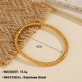 Poliertes goldenes Edelstahl-Perlenarmband für Damen mit einem Durchmesser von 6 cm - Gold