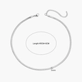 Silver 18K gold plated stainless steel snake chain necklace with 3mm width and 40cm length - 3mm / Steel