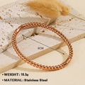 Poliertes roségoldenes Perlenarmband aus Edelstahl mit minimalistischem 6 cm Durchmesser - Roségold