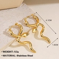 Golden stainless steel snake earrings set featuring an elegant 18K gold plated finish - Glossy Snake / Gold