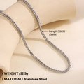Zilveren roestvrijstalen 3mm franco ketting voor heren in 55cm lengte - 3mm Zilver