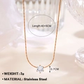 Minimalistische goldene Edelstahlkette mit einem 6-Zinken runden Zirkonia Anhänger - Gold