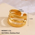 Adjustable golden multi-layer spiral stainless steel ring with textured finish - Multi-Layer Spiral Textured Style (683) / Gold