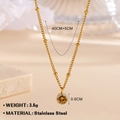 18K gold plated stainless steel necklace with amber December birthstone pendant - November