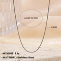 Minimalistische silberne Schlangenkette aus Edelstahl mit 0,9 mm Breite und 40+5 cm Länge - 40+5cm-0.9mm / Stahlfarben