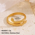 Adjustable golden stainless steel snake ring with realistic scale texture, weight 1.8g - Gold Ring 133