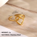 Anillo ajustable de acero inoxidable dorado con diseño de corazón e infinito - Corazón Infinito (035)