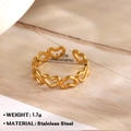 Anillo ajustable de acero inoxidable dorado con múltiples corazones calados elegantes - Anillo Vinculado de Corazón Hueco (776)