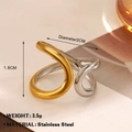 Minimalist spiral stainless steel ring with two-tone gold and silver finish for women - Minimalist Spiral Style (1323)
